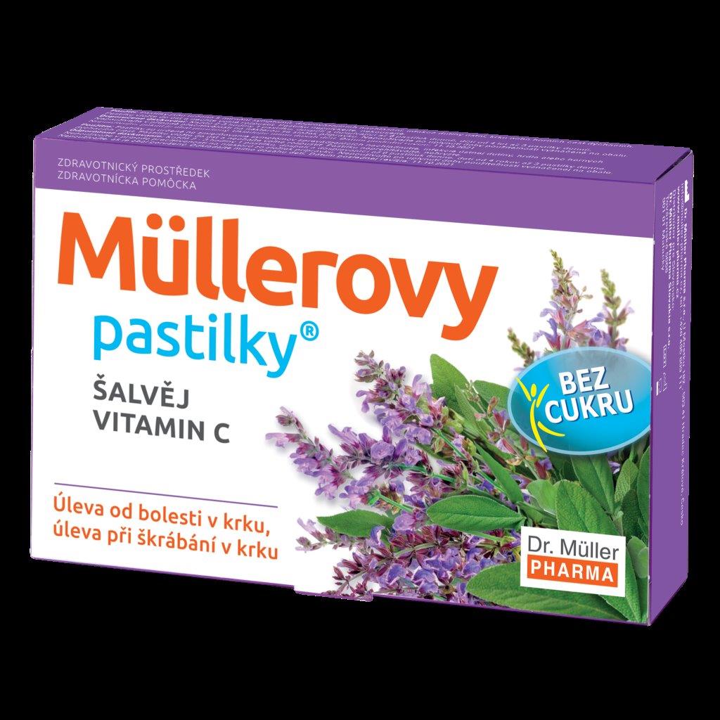 Пастилки MEDICINES Dr. Muller Pastilles Sage + Vitamin C without sugar x36