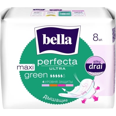 Белла СРЕДСТВА ПО УХОДУ Белла NEW Perfecta ultra maxi green 8шт