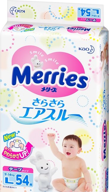 Мерриес FOR KIDS Merries diapers #4 L 9-14kg 54pcs