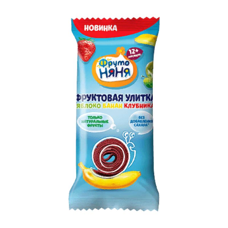 Фруто FOR KIDS Fruto Nyanya fruit snail apple banana strawberry 12m+ 15g