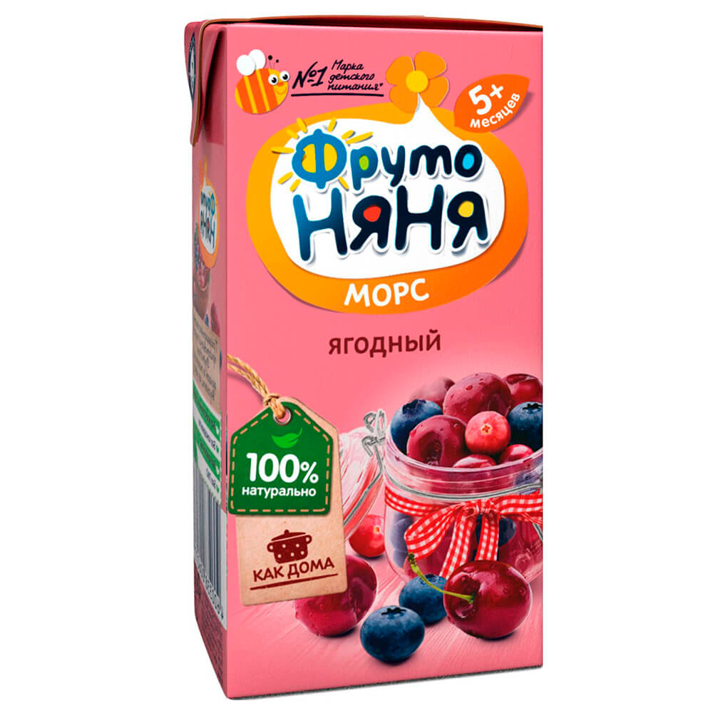 Фруто ПРОДУКТЫ ДЛЯ ДЕТЕЙ Фруто Няня морс ягодный 5м+ 0,2л.