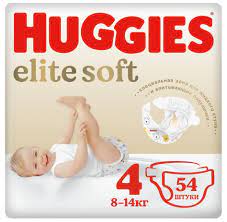 Хаггис FOR KIDS Huggies Elite Soft diapers #4 8-14kg 54pcs
