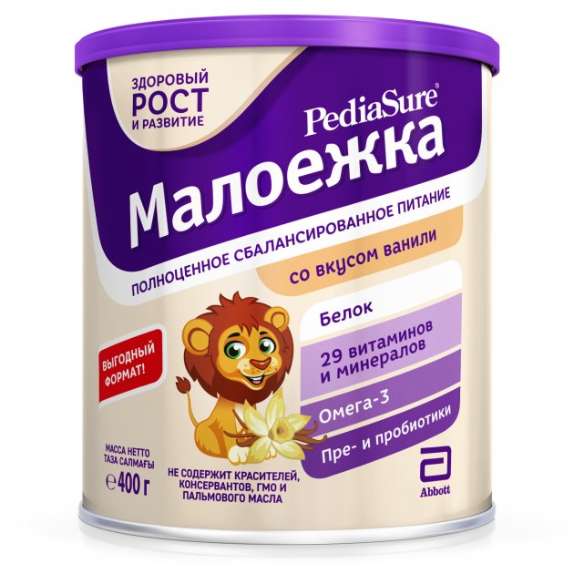 Симилак FOR KIDS Similak PediaShur Maloezhka with vanilla taste from 1-10 years old, 400g