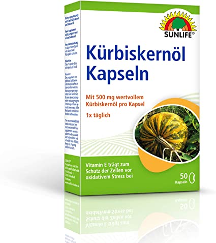 Санлайф MEDICINES Pumpkin seed oil + Vitamin E capsules x 50 Sunlife