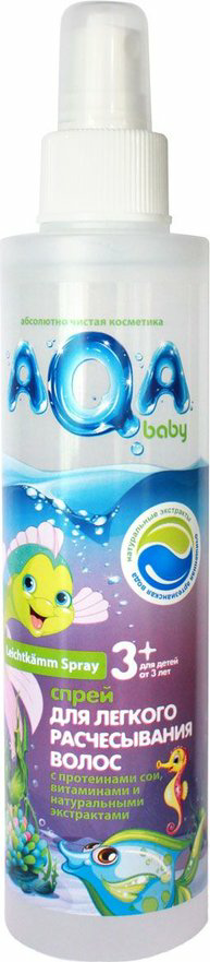 Ака FOR KIDS AQA Baby. Spray for easy hair combing, 3+ 200ml 0335