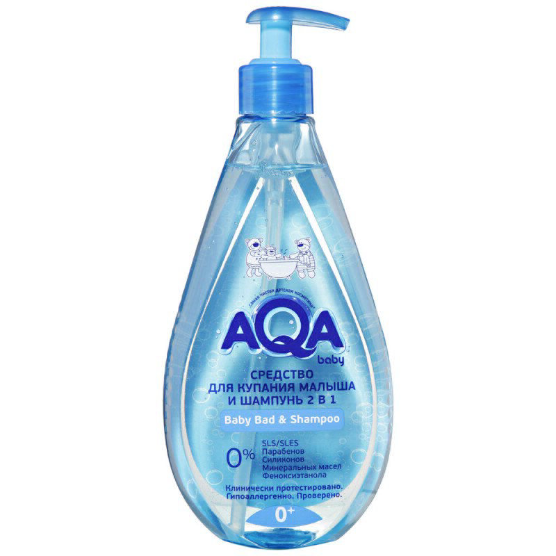 Ака FOR KIDS AQA Baby. Baby bath and shampoo 2 in 1, 500ml 3350