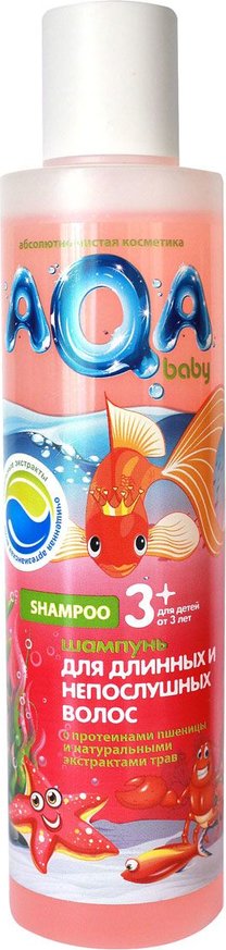 Ака FOR KIDS AQA Baby. Shampoo for long and unruly hair, 3+ 210ml 0236