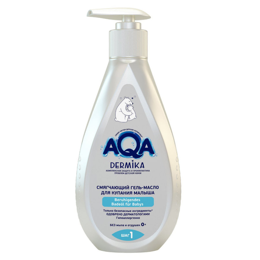 Ака FOR KIDS AQA Dermica. Soothing gel-oil for baby bathing, 250ml 4074