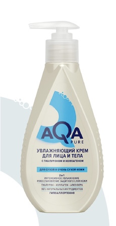 Ака CARE PRODUCTS AQA Pure. Moisturizing cream. for face and body, for dry and very dry skin, 250ml 9031