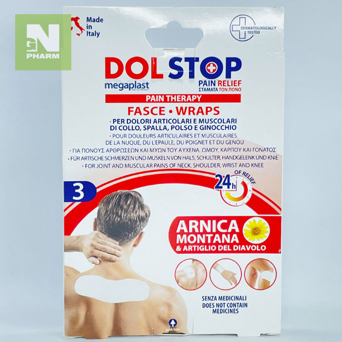 Пластырь MEDICAL SUPPLIES Dolstop plaster for shoulder, neck and wrist pain 8x21,5cm N3