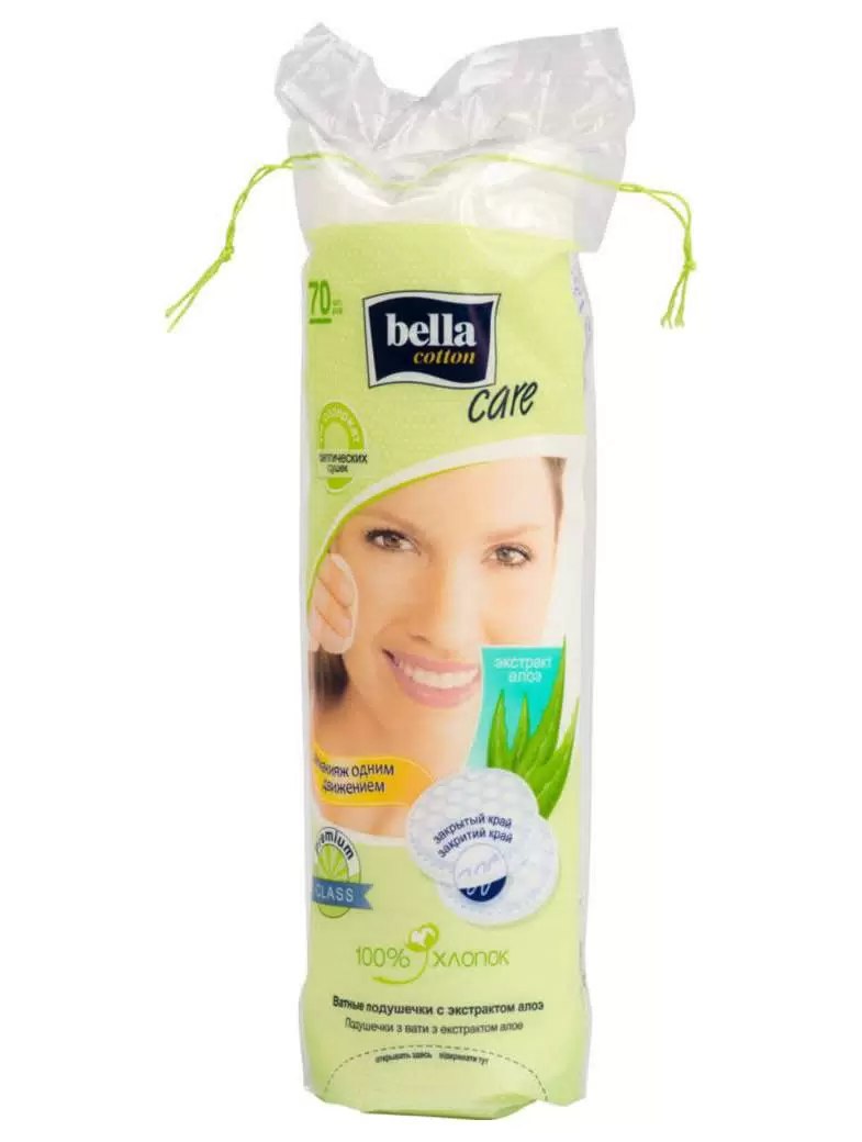 Белла CARE PRODUCTS Bella cotton pads aloe extract 70pc