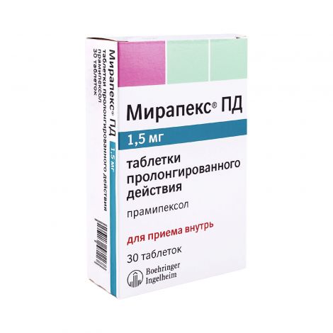 Мирапекс MEDICINES Mirapex tablets 1,5mg x 30