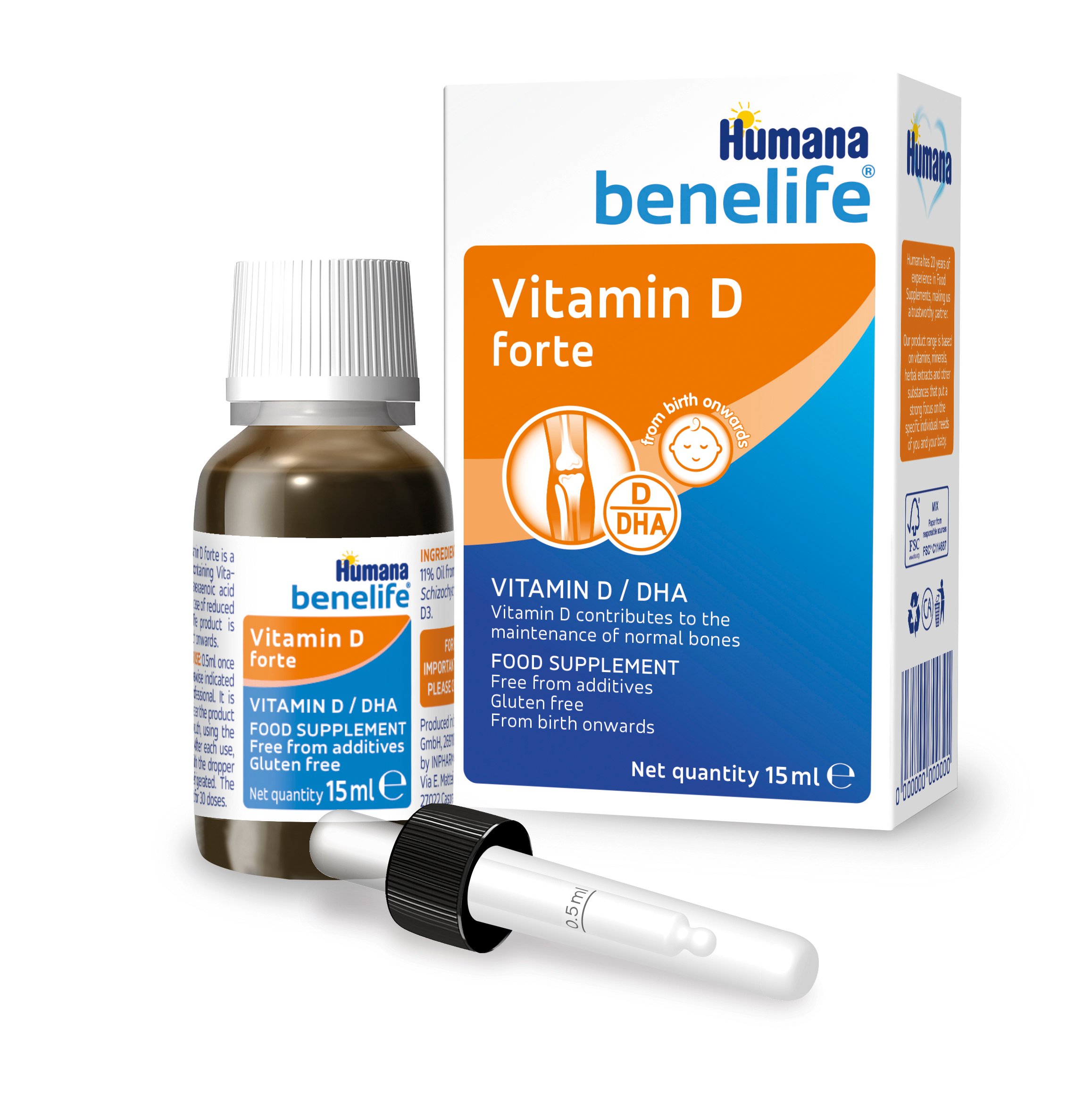 Хумана MEDICINES Humana Benelife Vitamin D3 1000 I.U. 5.5ml