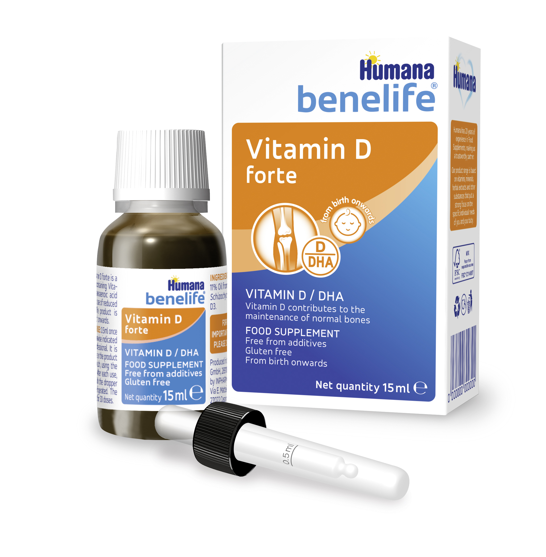 Хумана MEDICINES Humana Benelife Vitamin D3 1000IU/5 drops 5.5ml