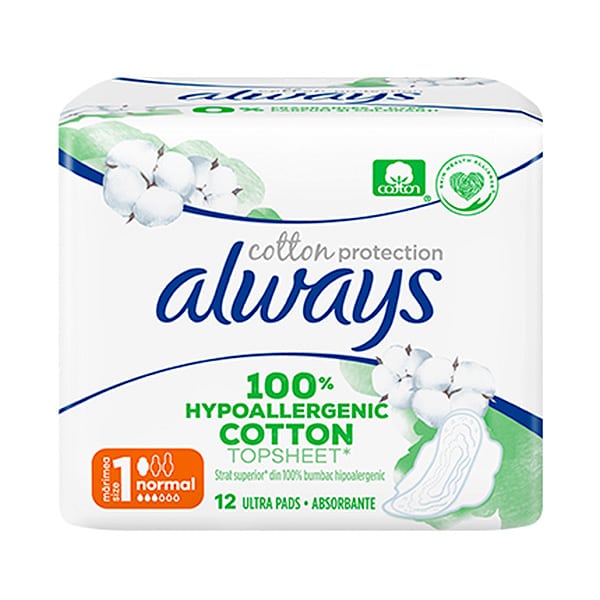 Олвейс CARE PRODUCTS Always pads cotton normal N1 12pcs