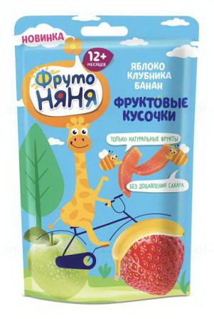 Фруто FOR KIDS FrutoNanny fruit ball, apple, strawbelly 12m+ 15g