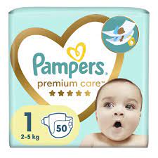 Памперс FOR KIDS Pampers Premium Care diapers #1 2-5кg 50pcs