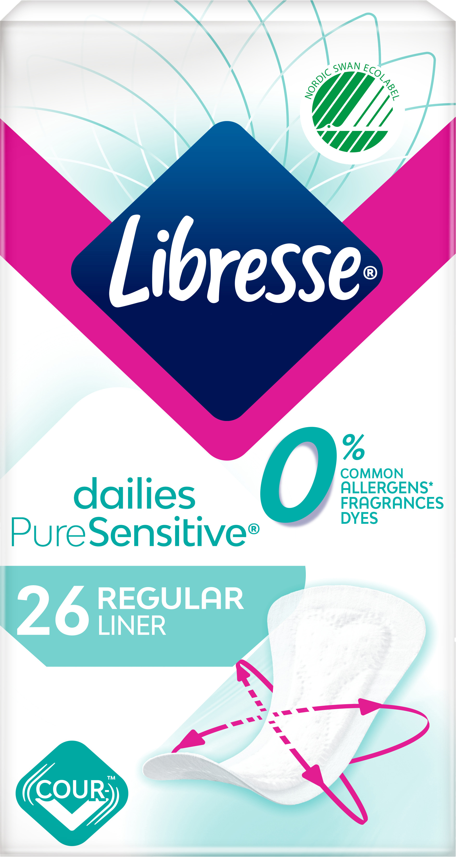 Либресс CARE PRODUCTS Libresse Pure Sensitive normal daily pads 26pcs