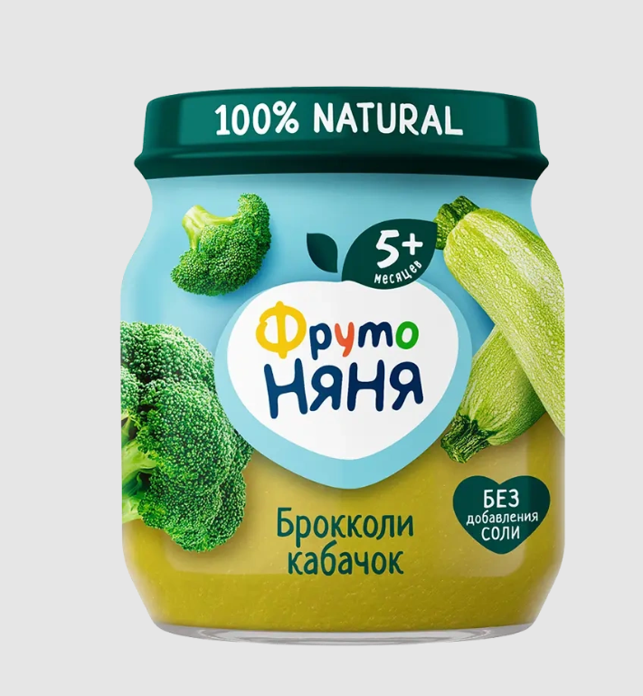 Фруто ПРОДУКТЫ ДЛЯ ДЕТЕЙ Фруто Няня пюре брокколи кабачок 110г