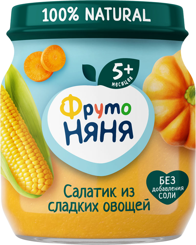 Фруто ПРОДУКТЫ ДЛЯ ДЕТЕЙ Фруто Няня пюре салатик из сладких овошей 110г