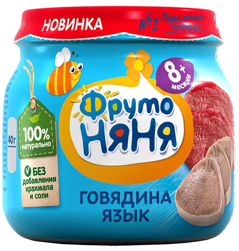 Фруто FOR KIDS Fruto Nyanya puree beef tongue 80g
