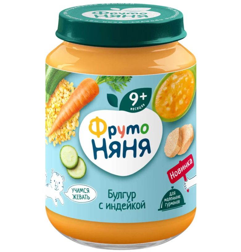Фруто FOR KIDS Fruto Nyanya puree bulgur with turkey 9+ months 190g
