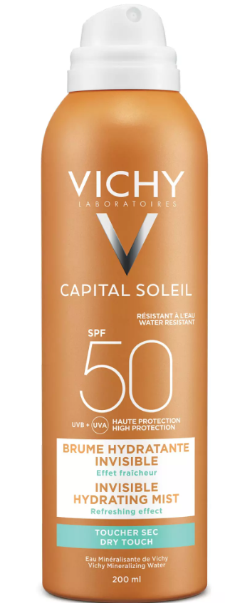 Виши СРЕДСТВА ПО УХОДУ Виши Солнцезащ. SPF50 спрей-вуаль увлажняющий для тела 200мл #5770