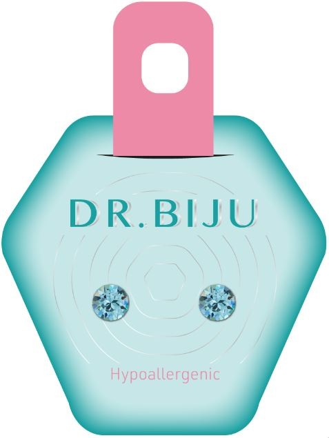 Др.Бижу MEDICAL SUPPLIES Dr Biju hypoallergenic earrings Xirius 5.3 MM Aquamarine