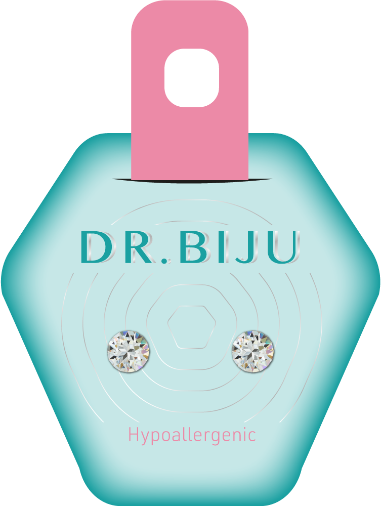 Др.Бижу MEDICAL SUPPLIES Dr Biju hypoallergenic earrings Xirius 5.3 MM Crystal