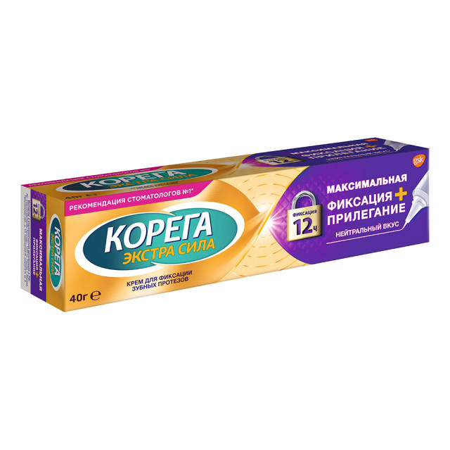 Корега MEDICAL SUPPLIES Korega Power Max cream for fixing dentures, neutral taste 40g