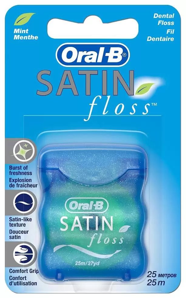 Орал CARE PRODUCTS Орал Б зубная нить satin floss 25м.