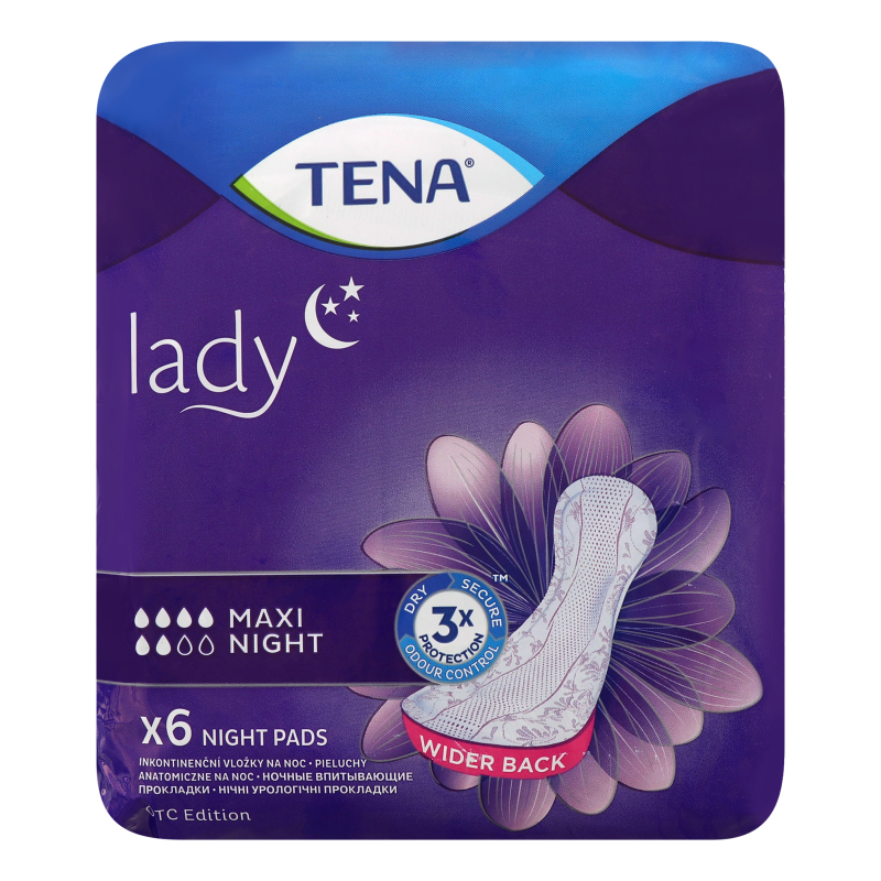Тена СРЕДСТВА ПО УХОДУ Тена прокладки урологические Lady maxi night x 6 (760984)