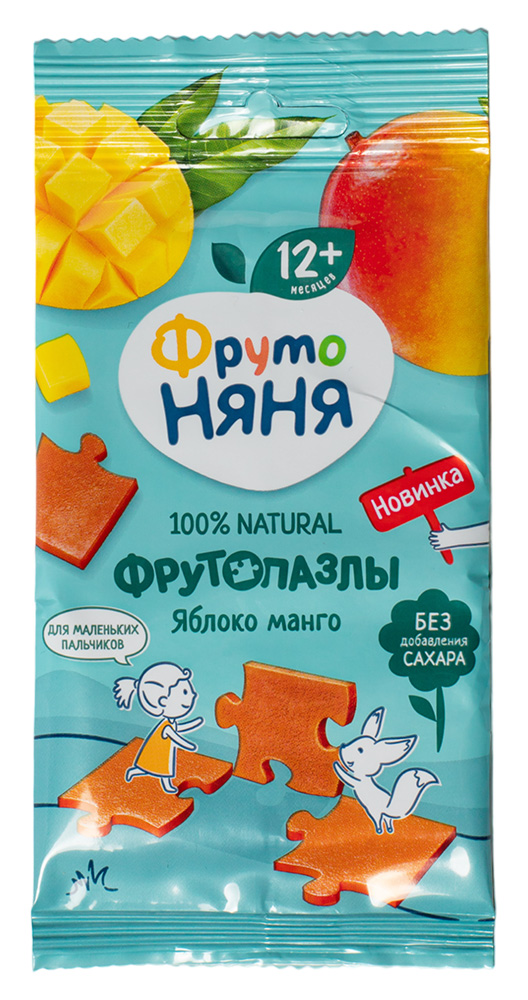 Фруто FOR KIDS Fruto Nyanya fruit puzzles apple, mango 12+ months 20g
