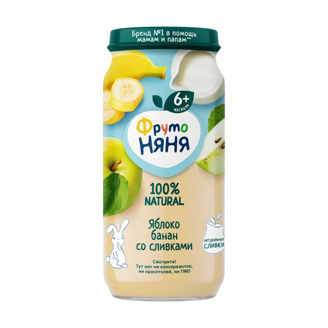 Фруто FOR KIDS Fruto Nyanya apple, banana and yogurt puree 6+ months 250g