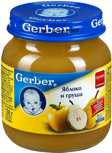 Гербер FOR KIDS Gerber apple, pear puree 6+ months 130g