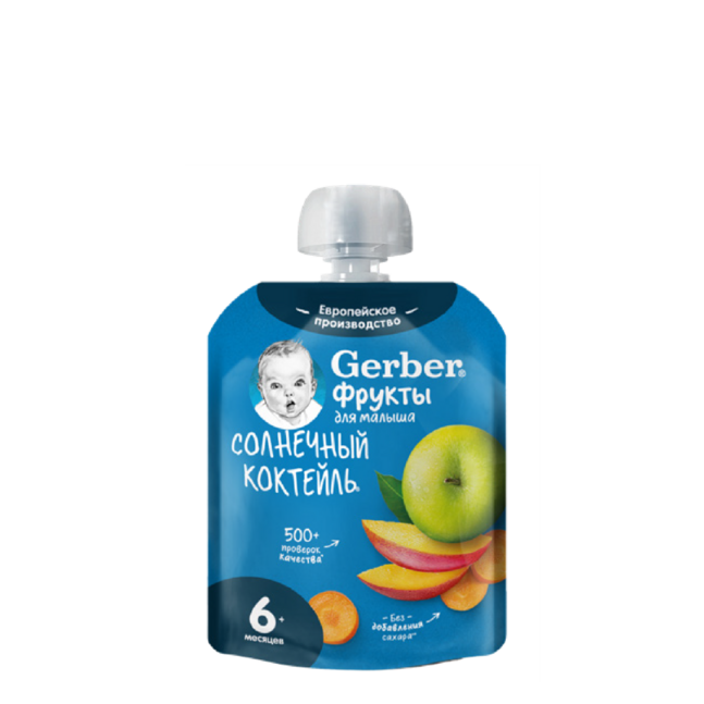 Гербер FOR KIDS Gerber puree sunny cocktail 6+ months 90g