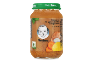 Гербер FOR KIDS Gerber puree homemade beef with carrots 9+ months 190g