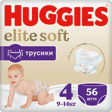 Хаггис FOR KIDS Huggies Elite Soft diaper panties #4 9-14kg 56pcs