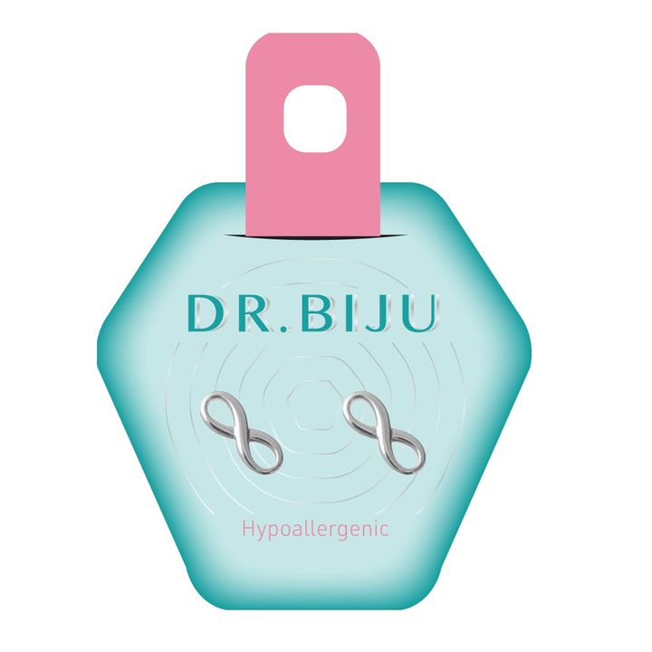 Др.Бижу MEDICAL SUPPLIES Dr Biju hypoallergenic earrings Infinity 10 MM White Bronze