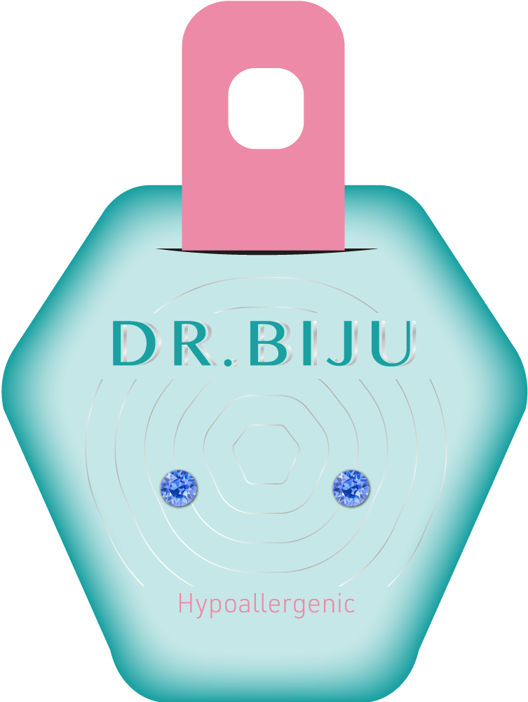 Др.Бижу MEDICAL SUPPLIES Dr Biju hypoallergenic earrings Xirius 3.3 MM Sapphire