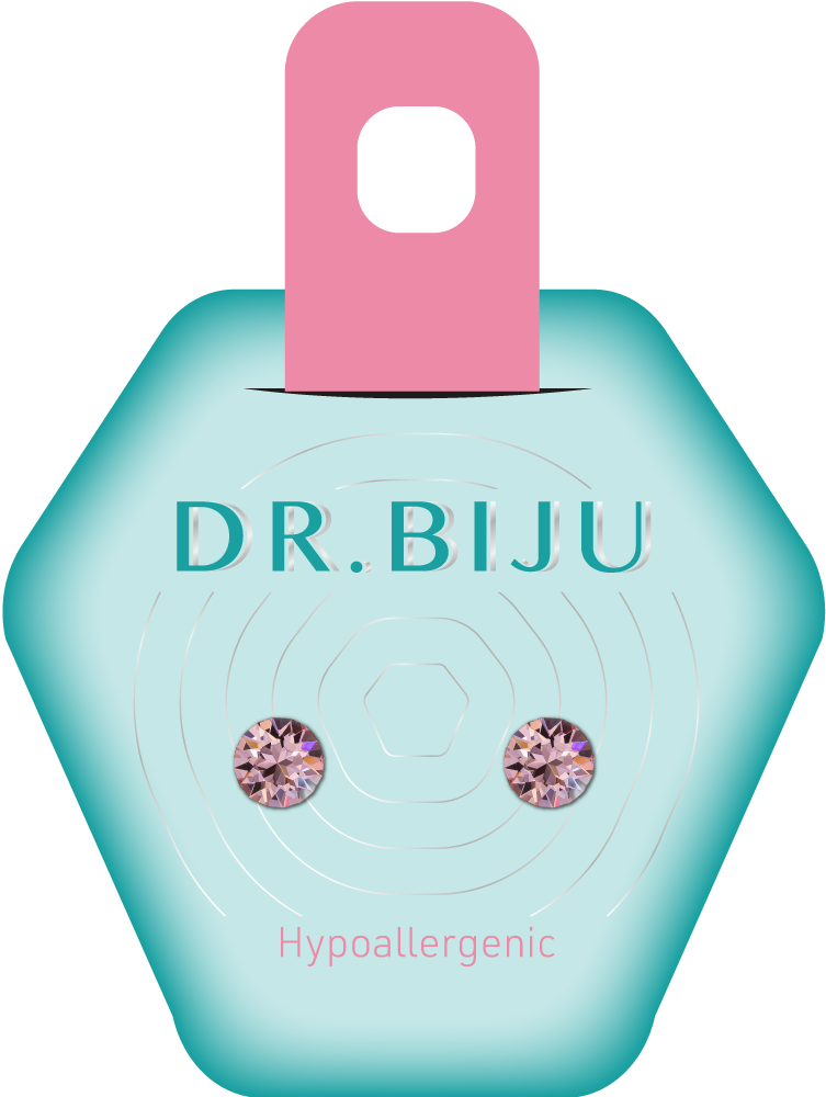Др.Бижу MEDICAL SUPPLIES Dr Biju hypoallergenic earrings Xirius 5.3 MM Lightrose