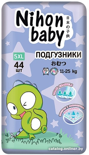 БелЭмса ПРОДУКТЫ ДЛЯ ДЕТЕЙ БелЭмса подгузники Nihon baby Junior 5XL (11-25кг) N44