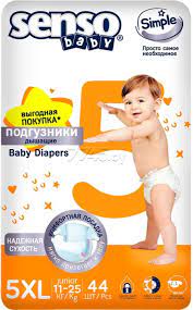 БелЭмса FOR KIDS BelEsma Senso Simple Junior 5XL baby diapers 11-25kg 44pcs