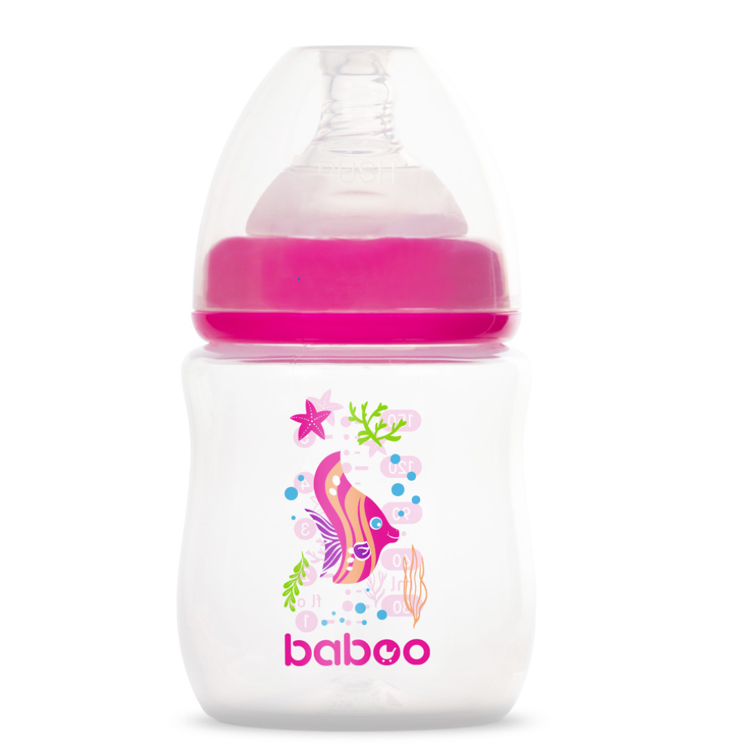 Бабуу FOR KIDS Baboo Sea Life baby polimeric bottle pink 0+ months 150ml