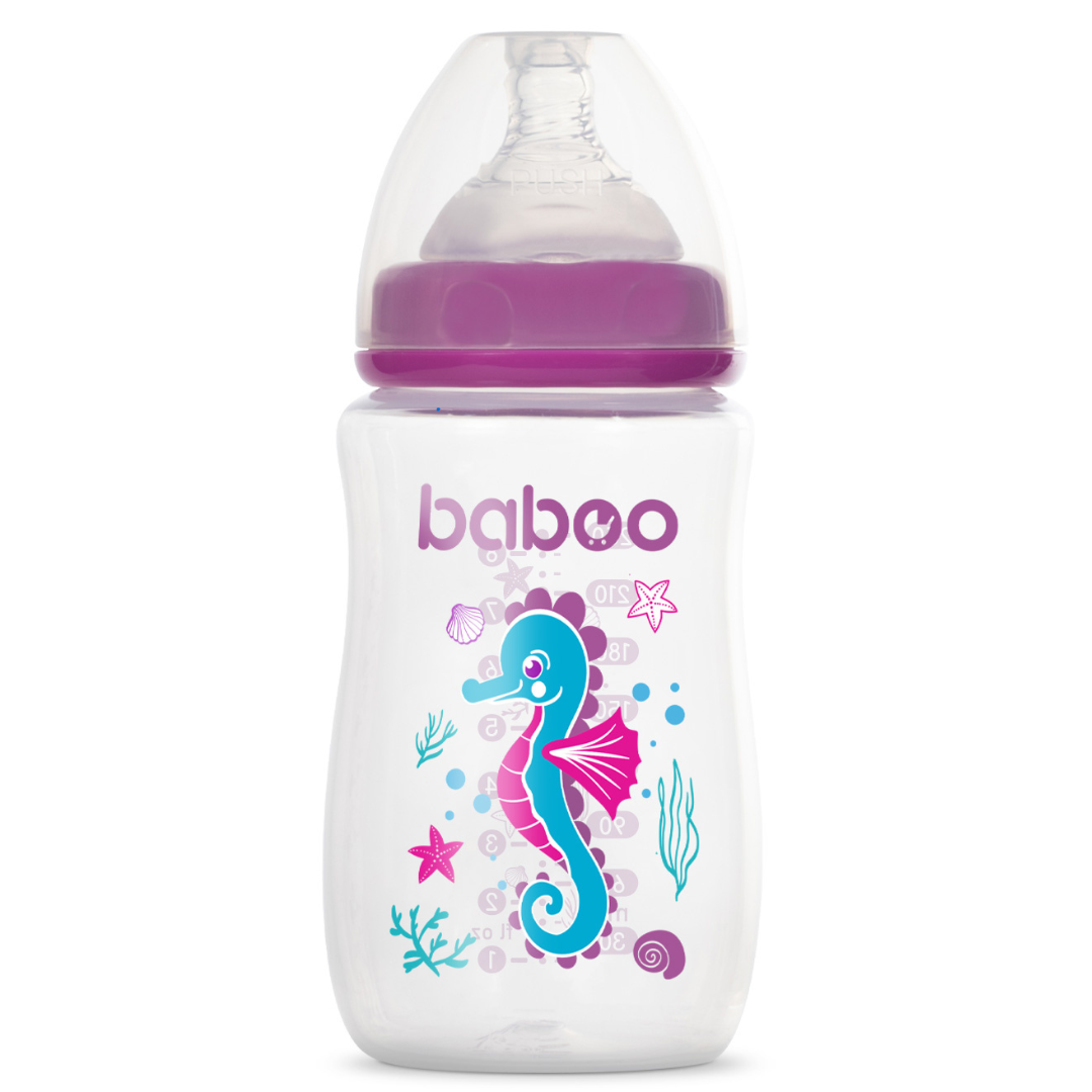 Бабуу FOR KIDS Baboo Sea Life baby polimeric bottle pink 3+ months 250ml