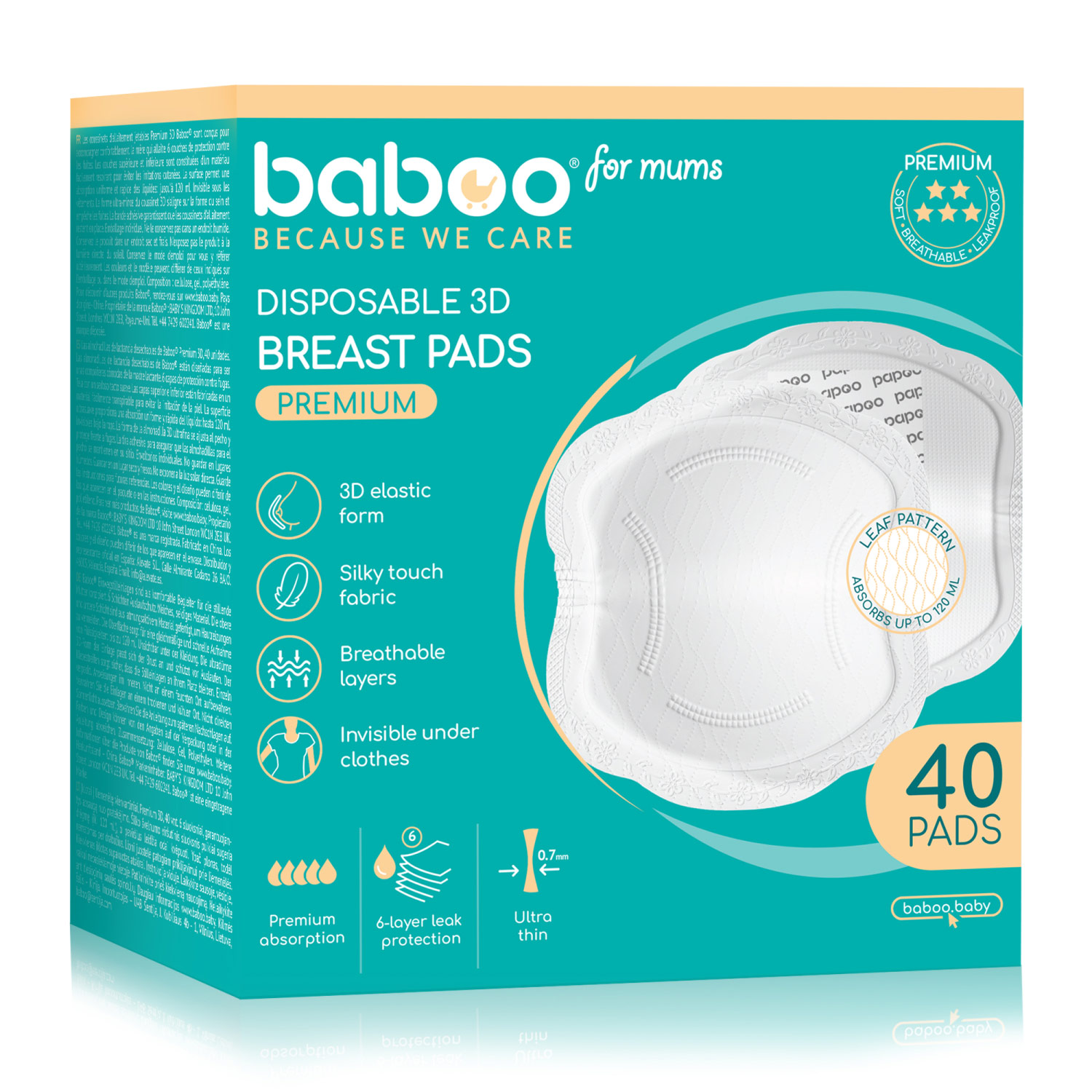 Бабуу FOR KIDS Baboo disposable nursing breast pads 40pcs
