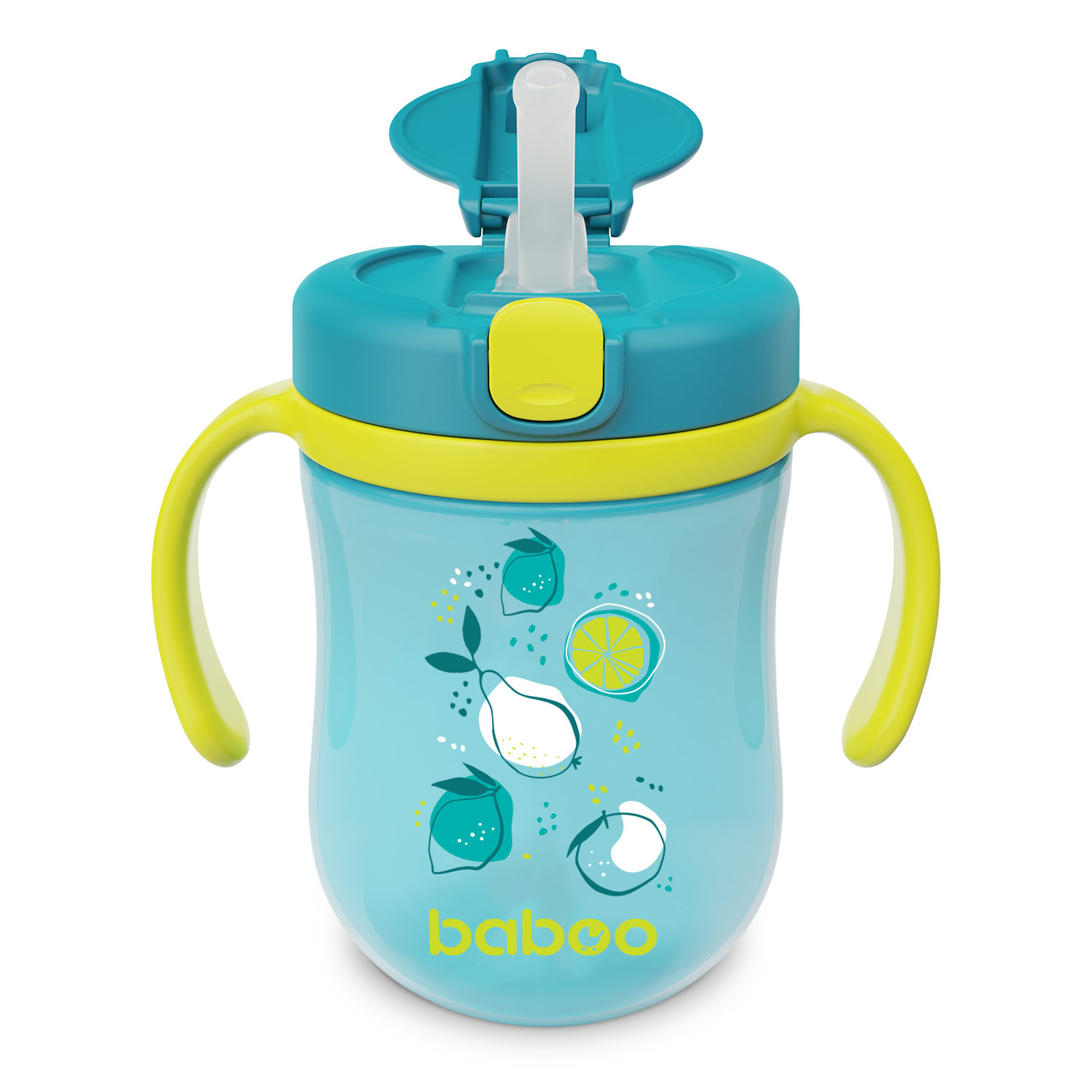 Бабуу FOR KIDS Baboo cup with silicone straw and gravity ball, Marine, green, 300ml, 9m+