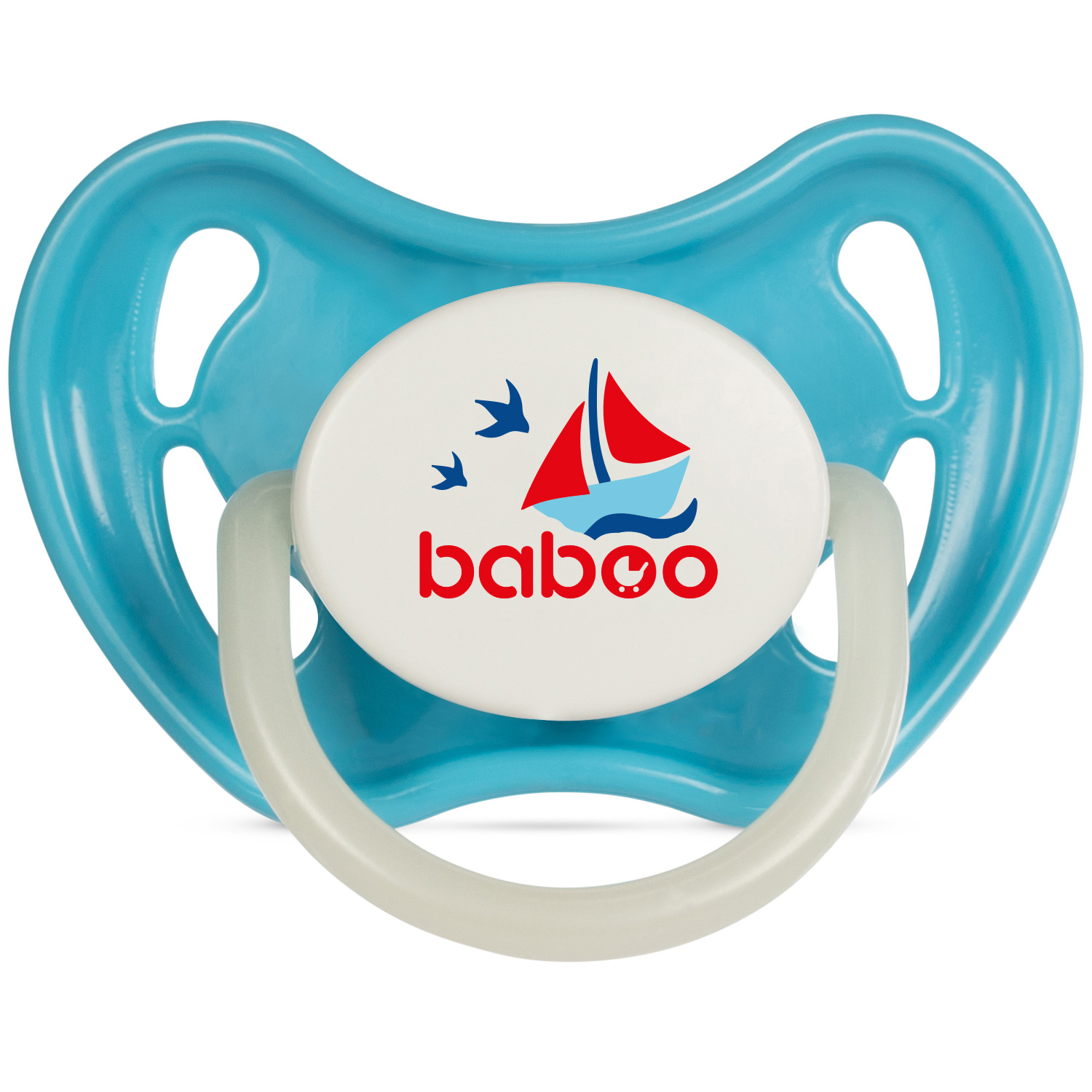 Бабуу FOR KIDS Baboo latex symmetrical night blue pacifier Marine 0+ months