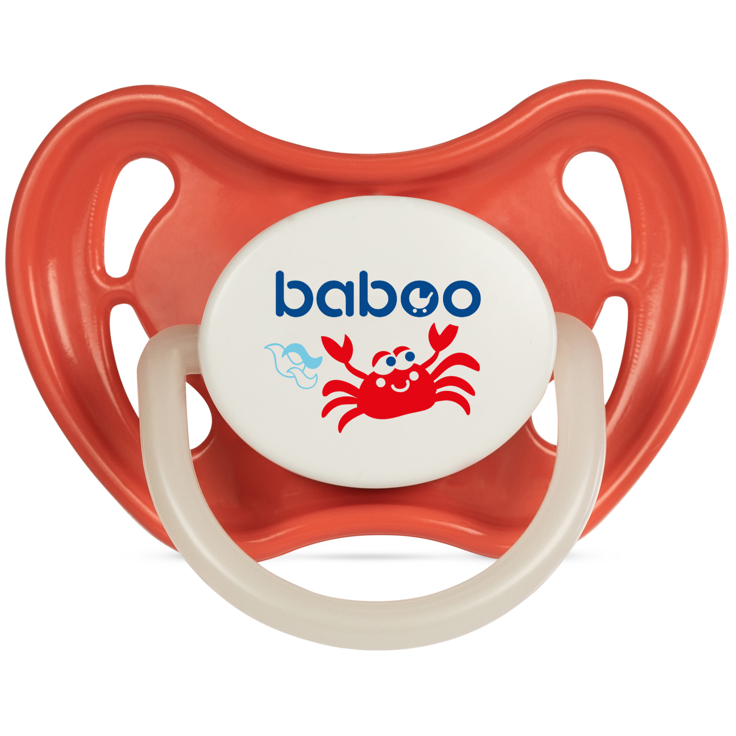 Бабуу FOR KIDS Baboo latex symmetrical night red pacifier Marine 0+ months