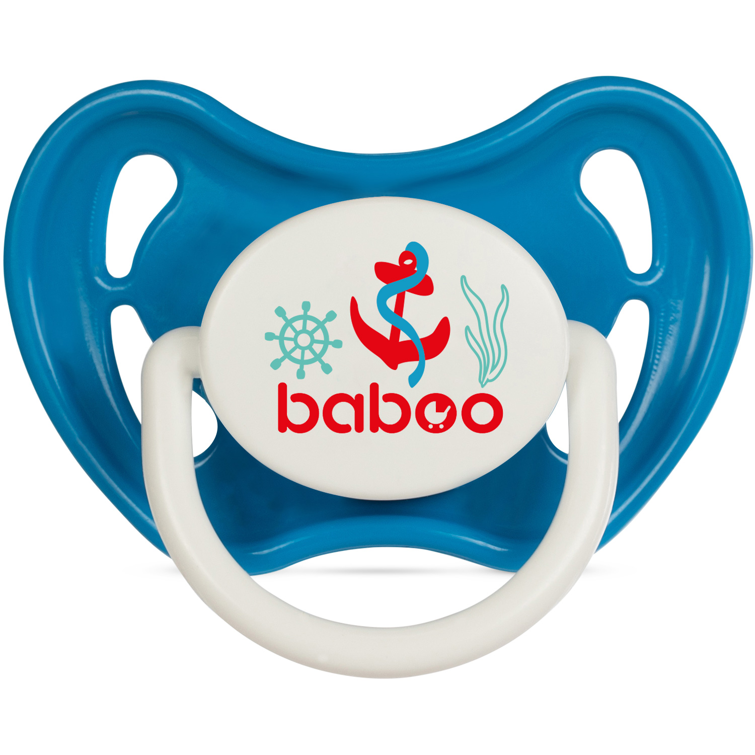 Бабуу FOR KIDS Baboo latex symmetrical blue pacifier Marine 6+ months